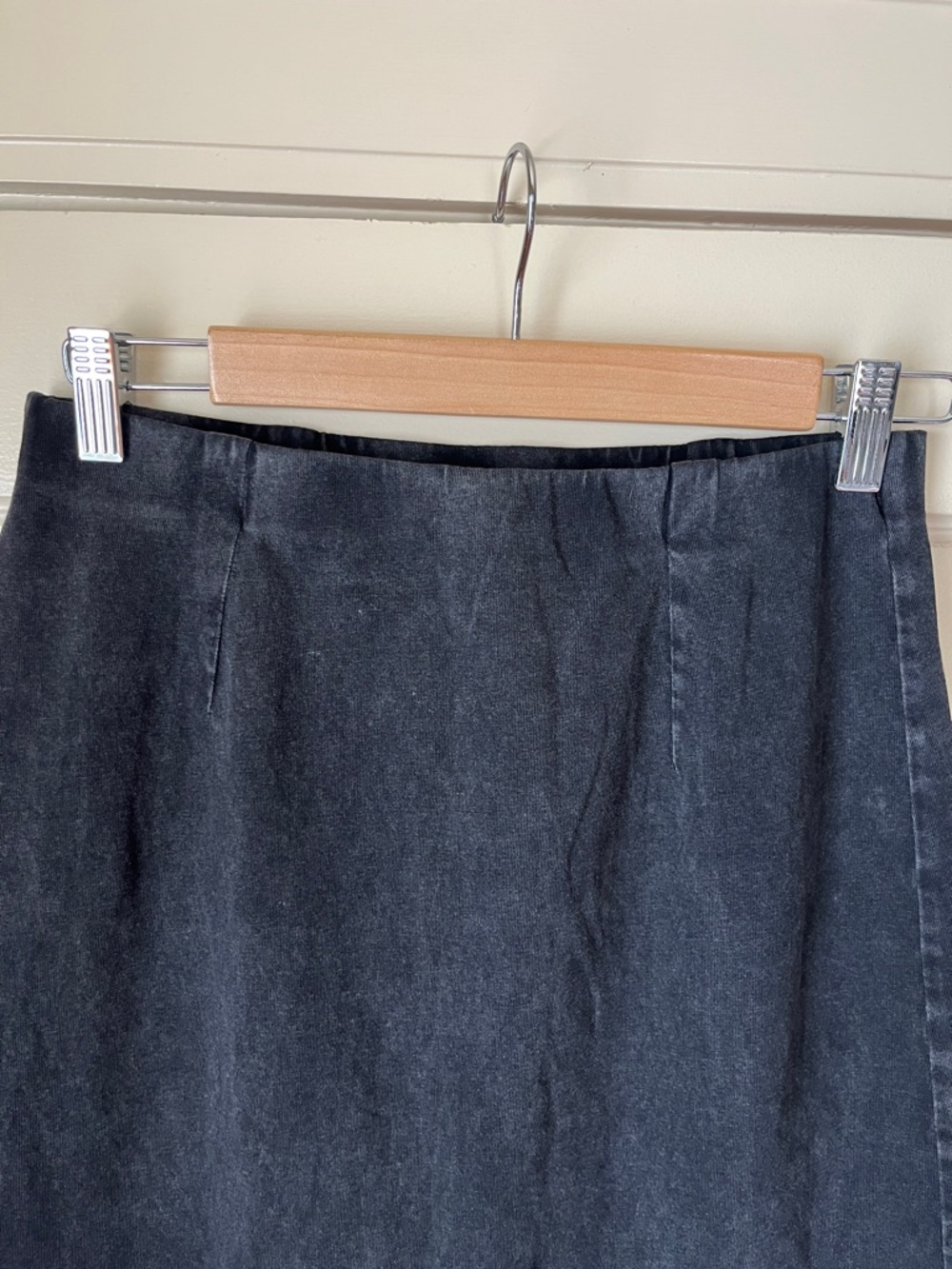 Z Supply Black Midi Skirt with Center Slit - Picture 2 of 6